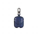 Protective case for Apple AirPods leather with hook Blue - UN-301