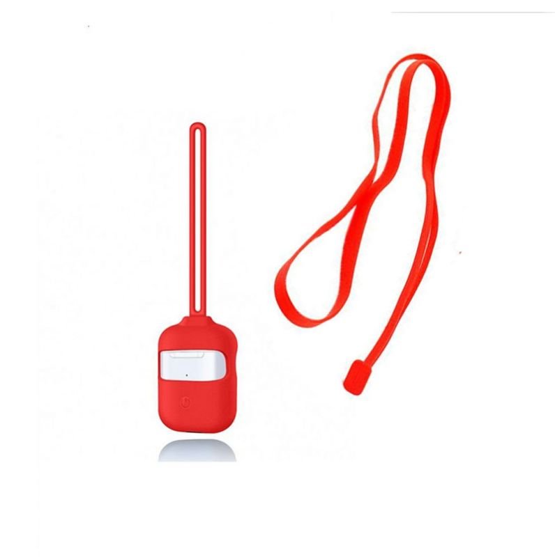 khvmvbukj Silicone Protective Case with strap set for AirPods Red - UN-308 - Image 1