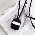 Silicone Protective Case with strap set for AirPods Black - UN-308 - Image 10