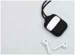 Silicone Protective Case with strap set for AirPods Black - UN-308 - Image 6