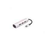 Type-C To 4 Port USB Hub - Silver
