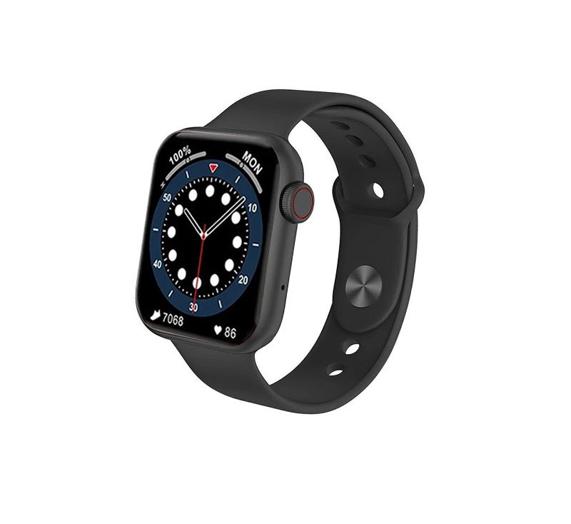 abjvli (2) DT100 Smart Watch 44MM- Full touch screen- Measures Blood oxygen, Heart rate, Blood pressure, compatible with Android and IOS, Black Color - Image 1