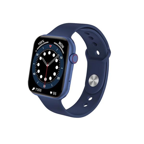 DT100 Smart Watch 44MM- Full touch screen- Measures Blood oxygen, Heart rate, Blood pressure, compatible with Android and IOS, Blue Color