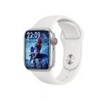 M16 Pluse Smart Watch 44MM - supports Arabic language - call and message alerts, compatible with Android and IOS, Silver Color