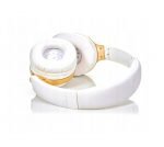 HZ-BT830 Wireless Bluetooth Headset - Microphone - FM Radio - Memory Card Slot - Foldable Compatible with mobile and computer - Gold & White - Image 2
