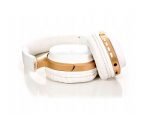 HZ-BT830 Wireless Bluetooth Headset - Microphone - FM Radio - Memory Card Slot - Foldable Compatible with mobile and computer - Gold & White - Image 4