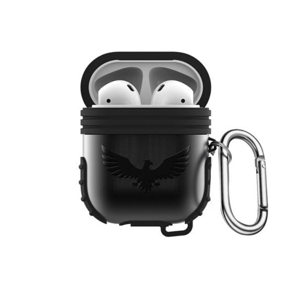 Protective Silicone AirPods Case with hook Black color - UN-309