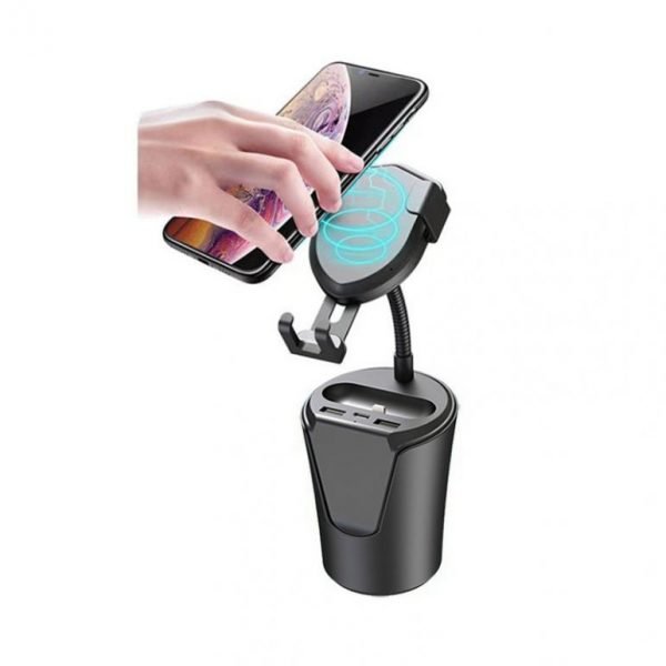 حامل وشاحن لاسلكي للموبايل وشاحن Airpods وثلاث مخارج USB للشحن - BX8