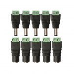 جاك طاقة تيار مستمر (5 ذكر + 5 أنثى) 12V 24V لكاميرا الأمن CCTV ، LED وغيرها 
