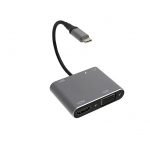 Type-C To HDMI / VGA / USB / Audio / USB-C Adapter Converter 5 in 1 - Gray