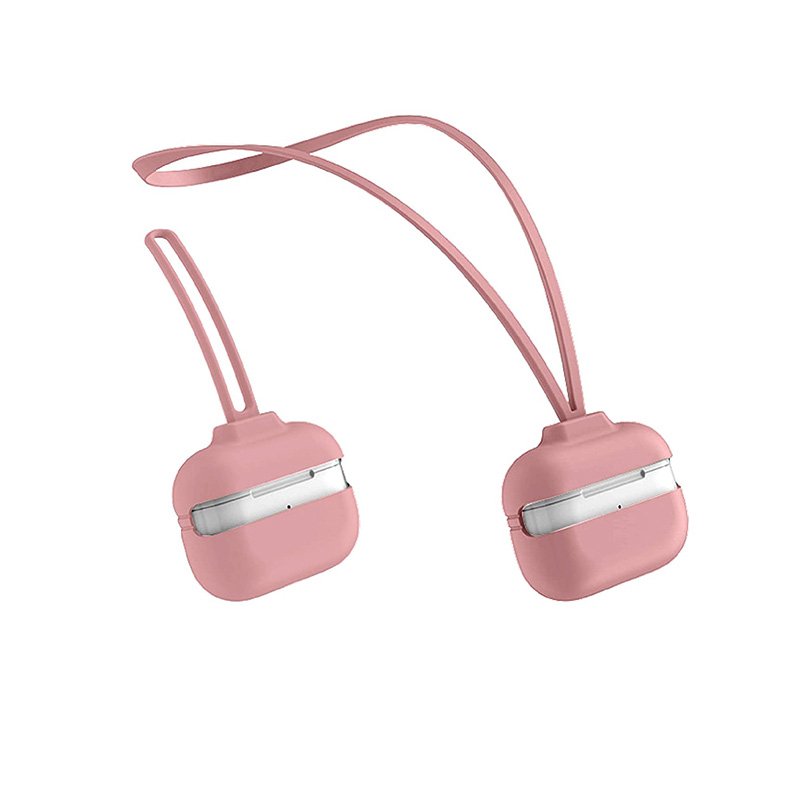 xfjhf6rd (1) Silicone Protective Case with strap set for AirPods Pro Pink - UN-307 - Image 1