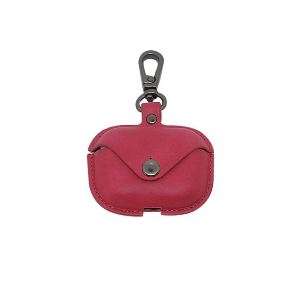 Protective case for Apple AirPods Pro leather with hook Dark Pink - UN-302