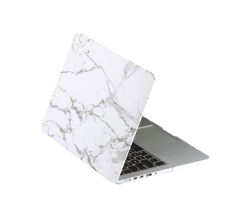 White-Marble Protective Cover Ultra Thin Hard Shell 360 Protection For Macbook New Pro 15.4 inch A1707 / A1990 – Multi Color (White Marble) - Image 1