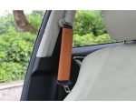 Leather car seat belt pouch suitable for all types of cars - RS01 - Brown