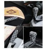 ⁦جراب مزخرف لفرامل اليد وعصا الفتيس - AW-06 - أسود في أبيض⁩ - الصورة ⁦4⁩