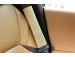 Leather car seat belt pouch suitable for all types of cars - RS01 - Beige - Image 2