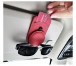 Car holder For Glasses & license & cards installed in the car sunshade -538 - Red Color