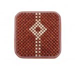 Antiperspirant seat nostalgia 45 X45 cm embroidered wood seat for car chair, home or office - C-WR06 - Brown & Beige
