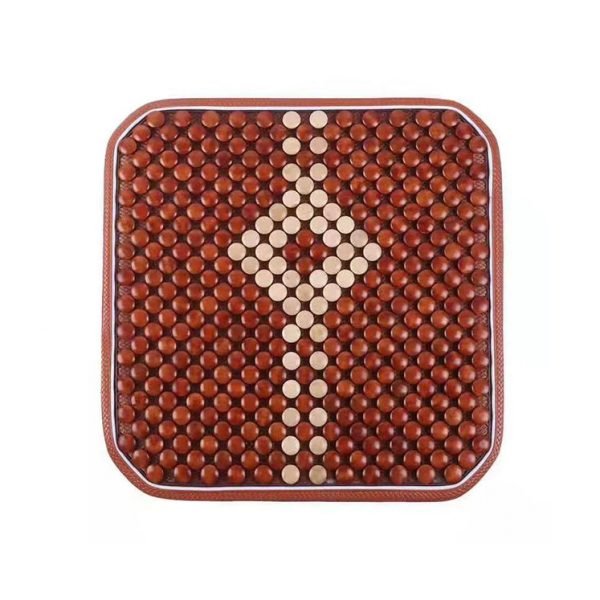 Antiperspirant seat nostalgia 45 X45 cm embroidered wood seat for car chair, home or office - C-WR06 - Brown & Beige