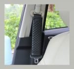 Leather car seat belt pouch suitable for all types of cars - RS01 - Black