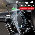 Wireless Magnetic Car Charger 15W Fast Charging Compatible iPhone 12, iPhone 12 Pro and iPhone 12 Pro Max - 969 - Black - Image 10
