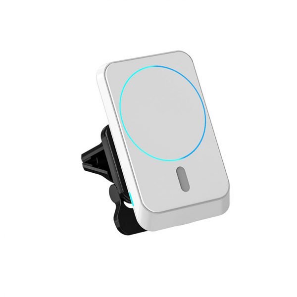 Wireless Magnetic Car Charger 15W Fast Charging Compatible iPhone 12, iPhone 12 Pro and iPhone 12 Pro Max - 969 - White