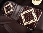 Antiperspirant seat nostalgia 45 X45 cm embroidered wood seat for car chair, home or office - C-WR03 - Dark Brown & Beige - Image 3