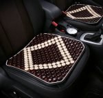 Antiperspirant seat nostalgia 45 X45 cm embroidered wood seat for car chair, home or office - C-WR03 - Dark Brown & Beige - Image 4