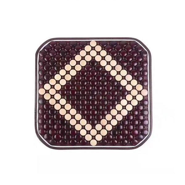 Antiperspirant seat nostalgia 45 X45 cm embroidered wood seat for car chair, home or office - C-WR03 - Dark Brown & Beige