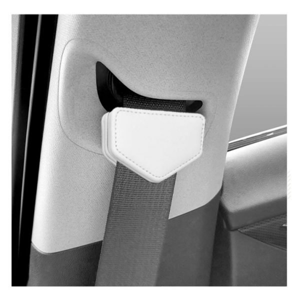 Magnetic stopper for car seat belt to install the belt as desired for all cars - TR100 - White