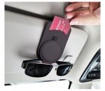 Car holder For Glasses & license & cards installed in the car sunshade -538 - Dark Browen Color