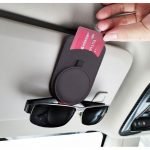 Car holder For Glasses & license & cards installed in the car sunshade -538 - Dark Browen Color