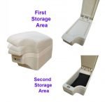 Car Console & Leather armrest two levels for storing things and 4 USB ports & Cup Holder , background, different levels of hand rest while driving, for all cars - CON-02 - Beige - Image 7