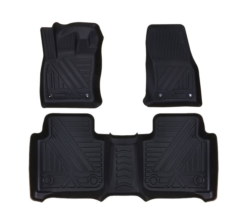 fyjjfjfht (1) دواسة 9D شكل جديد متوافقة مع 2017-2020 Skoda KODIAQ خمس مقاعد (3 قطع) / لون اسود - الصورة 1