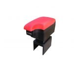 Car Console & Leather armrest two levels for storing things and 4 USB ports & Cup Holder , background, different levels of hand rest while driving, for all cars - CON-02 - Black & Red