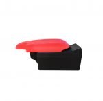 Car Console & Leather armrest two levels for storing things and 4 USB ports & Cup Holder , background, different levels of hand rest while driving, for all cars - CON-02 - Black & Red - Image 2
