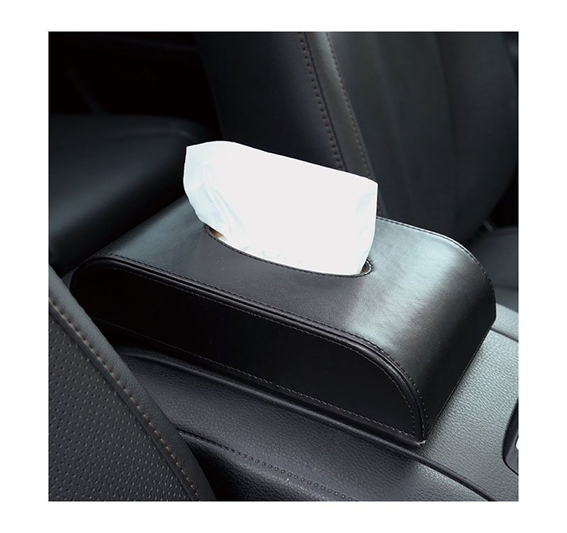 htfdruh (5) Leather Tissue Box for Car or Home - LK001 - Black - Image 1