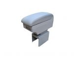 Car Console & Leather armrest two levels for storing things and 4 USB ports & Cup Holder , background, different levels of hand rest while driving, for all cars - CON-03 - Gray