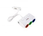 Lighter Power Adapter 120 W - 3 Port & 2 USB Charging outputs - FB300 - White