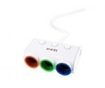 Lighter Power Adapter 120 W - 3 Port & 2 USB Charging outputs - FB300 - White - Image 2