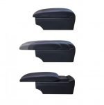 Car Console & Leather armrest two levels for storing things and 4 USB ports & Cup Holder , background, different levels of hand rest while driving, for all cars - CON-03 - Black - Image 3