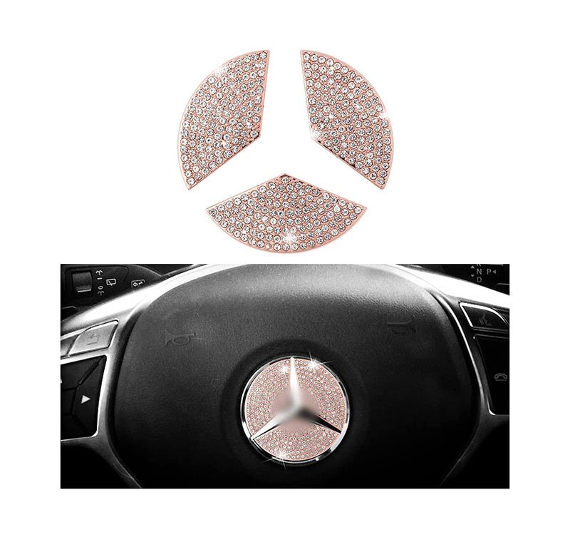 71flbSE9hYS اكسسوار لتزين شعار الدركسيون مناسب لسيارات مرسيدس New E Class 2016-2019 / لون روز جولد - الصورة 1