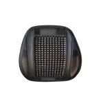 Comfortable and elegantly embroidered wood medical back 42X41 cm for a car, home or office chair - C-WR02 - Black