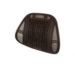 Comfortable and elegantly embroidered wood medical back 42X41 cm for a car, home or office chair - C-WR02 - Dark Brown & Brown
