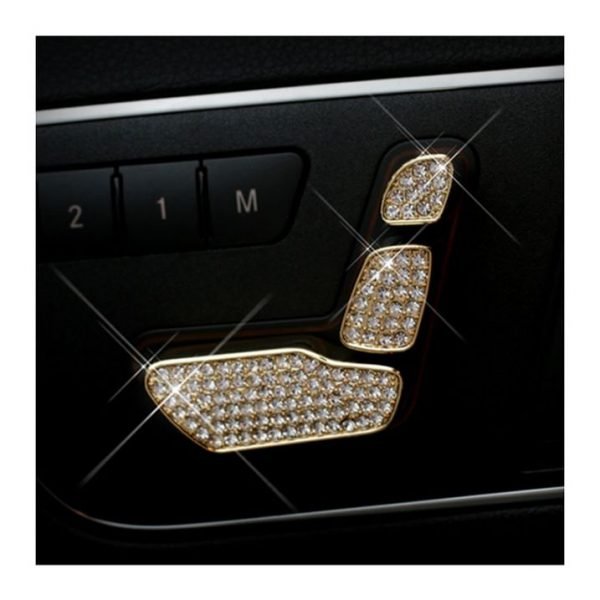 Cover car seat control buttons For Mercedes C 2008-2014 ( 6 Pieces ) / Gold Color