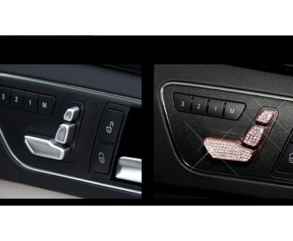 Cover car seat control buttons For Mercedes C 2008-2014 ( 6 Pieces ) / Rose Gold Color
