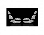 Cover car seat control buttons For Mercedes E 2019-2020 ( 8 Pieces ) / Silver Color