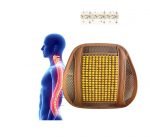 Comfortable and elegantly embroidered wood medical back 42X41 cm for a car, home or office chair - C-WR02 - Yellow & Kaki - Image 2