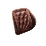 Comfortable and elegantly embroidered wood medical back 42X41 cm for a car, home or office chair - C-WR01 - Brown