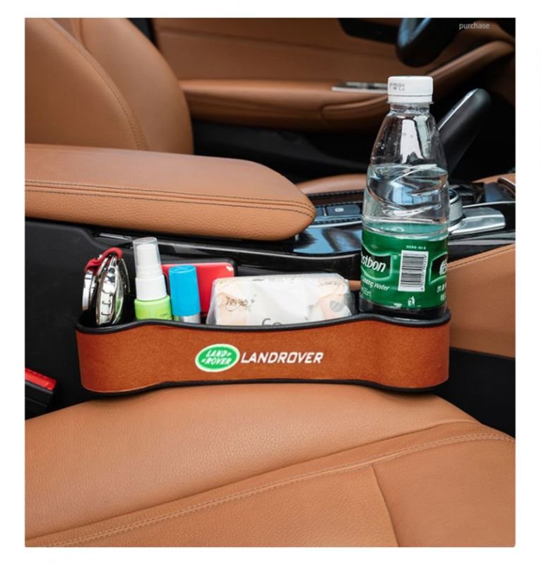 cgjhvcj (4) Car Seat Side Organizer and Cup Holder Multifunctional 2 Piece for Land Rover - CSB - Brown - Image 1